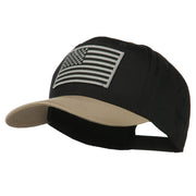 Grey American Flag Patched Pro Style Cap