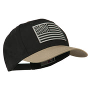 Grey American Flag Patched Pro Style Cap