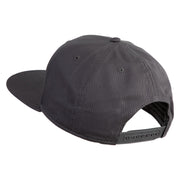 Old English B Faux Leather Patched Cotton Flat Bill Pro Cap - Black OSFM