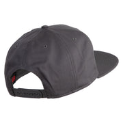 Old English B Faux Leather Patched Cotton Flat Bill Pro Cap - Black OSFM