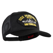 USS Pampanito SS-383 Submarine San Francisco Patched Solid Cotton Twill Mesh Prostyle Cap - Black OSFM
