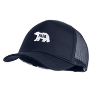 Papa Bear White Patched Summer Foam Mesh Trucker Cap - Navy OSFM