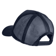 Papa Bear White Patched Summer Foam Mesh Trucker Cap - Navy OSFM