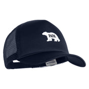 Papa Bear White Patched Summer Foam Mesh Trucker Cap - Navy OSFM