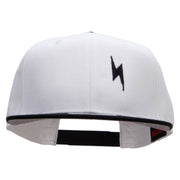 Black Lighting Bolt Patched Wool Blend Pro Style 2 Tone Snapback - Black-White OSFM