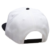 Black Lighting Bolt Patched Wool Blend Pro Style 2 Tone Snapback - Black-White OSFM