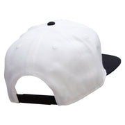 Black Lighting Bolt Patched Wool Blend Pro Style 2 Tone Snapback - Black-White OSFM