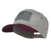 Grey American Flag Patched Pro Style Cap