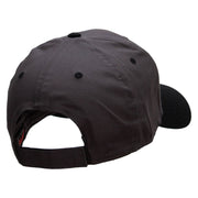 Animal Paw Print Patched Two Tone Cotton Twill Low Profile Strap Cap - Black-Charcoal OSFM