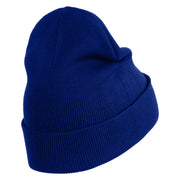 Double Cherries Fruit Iron on Patched 12 Inch Long Knitted Beanie - Royal OSFM