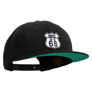 US Route 66 Patched Woold Blend Prostyle Snapback Cap - Black OSFM