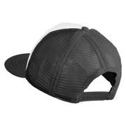 Artist Palette Faux Leather Patched Flat Bill Trucker Cap - White Black OSFM