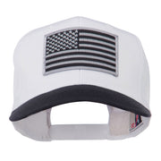 Grey American Flag Patched Pro Style Cap