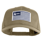USSF USA White Flag Patched Solid Cotton Twill Pro Style Cap - Khaki OSFM