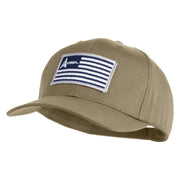 USSF USA White Flag Patched Solid Cotton Twill Pro Style Cap - Khaki OSFM