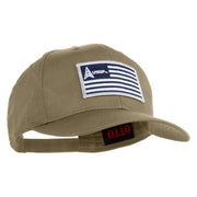 USSF USA White Flag Patched Solid Cotton Twill Pro Style Cap - Khaki OSFM