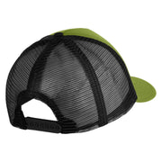 Papa Bear White Patched Summer Foam Mesh Trucker Cap - Cactus Black OSFM