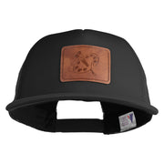 Artist Palette Faux Leather Patched Flat Bill Trucker Cap - Black OSFM