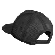 Artist Palette Faux Leather Patched Flat Bill Trucker Cap - Black OSFM