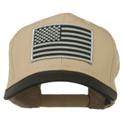 Grey American Flag Patched Pro Style Cap