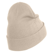 Double Cherries Fruit Iron on Patched 12 Inch Long Knitted Beanie - Birch OSFM