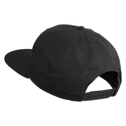 Old English B Faux Leather Patched Cotton Flat Bill Pro Cap - Grey OSFM