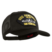 USS Pampanito SS-383 Submarine San Francisco Patched Solid Cotton Twill Mesh Prostyle Cap - Charcoal OSFM