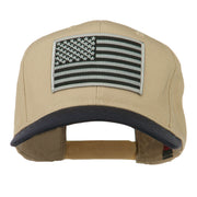 Grey American Flag Patched Pro Style Cap