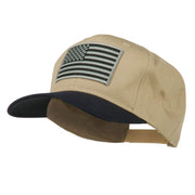 Grey American Flag Patched Pro Style Cap