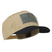 Grey American Flag Patched Pro Style Cap