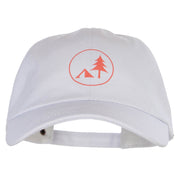 Camping Tree Heat Transfer Washed Cap