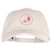 Camping Tree Heat Transfer Washed Cap