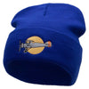 Plane Flight Embroidered 12 Inch Long Knitted Beanie - Royal OSFM