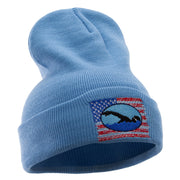 American Swimming Embroidered 12 Inch Long Knitted Beanie