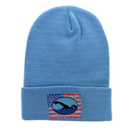 American Swimming Embroidered 12 Inch Long Knitted Beanie