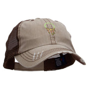 Mayan Dream Catcher Embroidered Low Profile Special Cotton Mesh Cap - Khaki-Brown OSFM