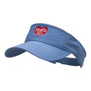 Fourth of July Heart Embroidered Cotton Twill Visor