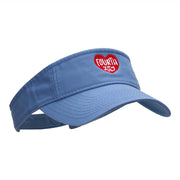 Fourth of July Heart Embroidered Cotton Twill Visor