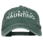 Let's Go A Haunting Embroidered Washed Cap