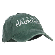 Let's Go A Haunting Embroidered Washed Cap