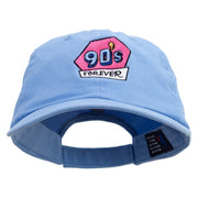 90's Forever Logo Embroidered Low Profile Dyed Cotton Twill Cap - Sky-Blue OSFM