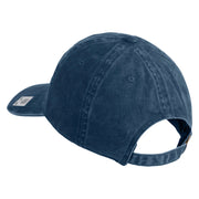 US Marines Retired Flag Design Embroidered Washed Solid Pigment Dyed Cotton Twill Brass Buckle Cap - Navy OSFM