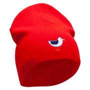 Cute Seagle Embroidered 8 Inch Short Beanie Made in USA - Red OSFM