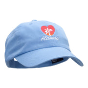 Hawaii Heart Embroidered Low Profile Dyed Cotton Twill Cap