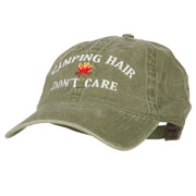 Camping Hair Don't Care Embroidered Washed Cotton Twill Cap