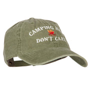 Camping Hair Don't Care Embroidered Washed Cotton Twill Cap