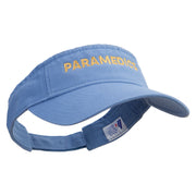 Paramedics Embroidered Pro Style Cotton Twill Washed Visor - Lt-Blue OSFM