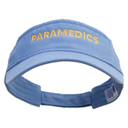 Paramedics Embroidered Pro Style Cotton Twill Washed Visor - Lt-Blue OSFM