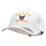 Officially Licensed United States Navy Unstructured Low Profile 6 panel Cotton Cap - White OSFM