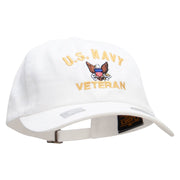 Officially Licensed United States Navy Unstructured Low Profile 6 panel Cotton Cap - White OSFM